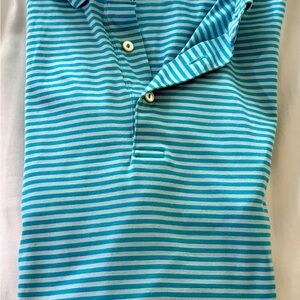 Peter Millar Blue Striped Polo Shirt